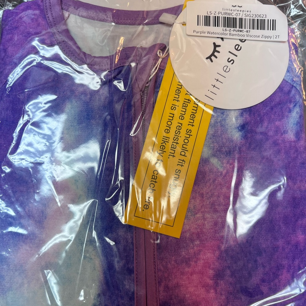 Little Sleepies Purple Watercolor Zippy